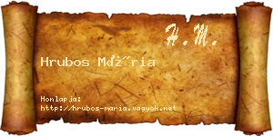 Hrubos Mária névjegykártya