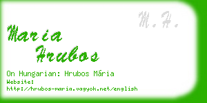 maria hrubos business card
